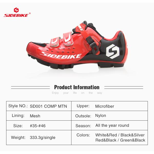 Self - Locking Red Mountain Bike Shoes Light Weight Fit Wide Range Of Foot Shapes