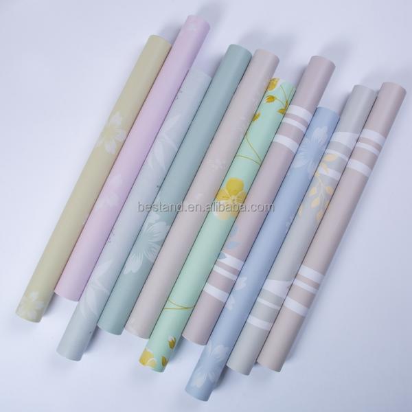 Fireproof Botanical Wallpaper Peel And Stick PVC Flower Wallpaper For Bathroom