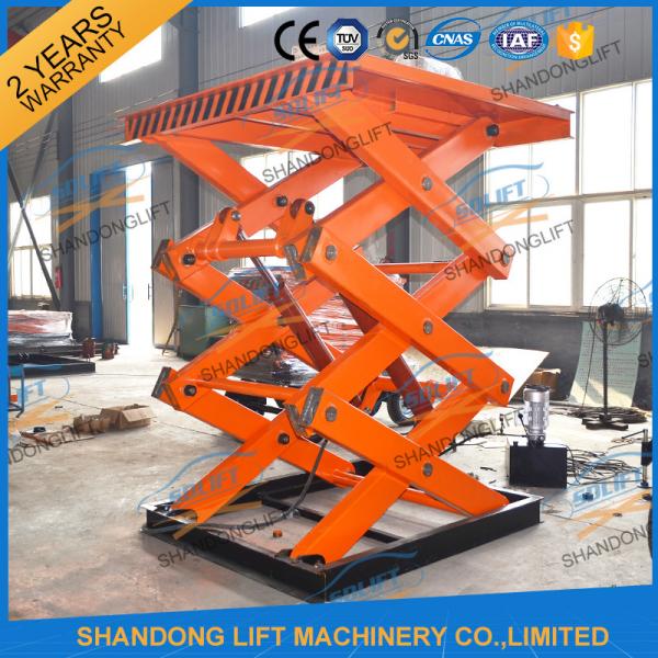 Buy Scissor Hydraulic Lift Platform , 2T 5.5M High Rising Material Handling Lifts CE TUV SGS at wholesale prices
