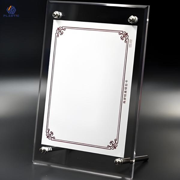 Light Duty Desk T Style Acrylic Sign Holder , Transparent Acrylic Plaque Holder