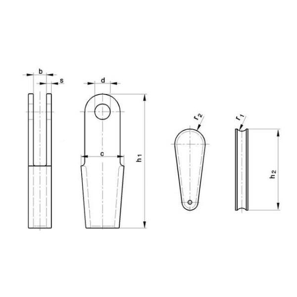 5 Size Galvanized Surface wire rope socket For Elevator Traction System