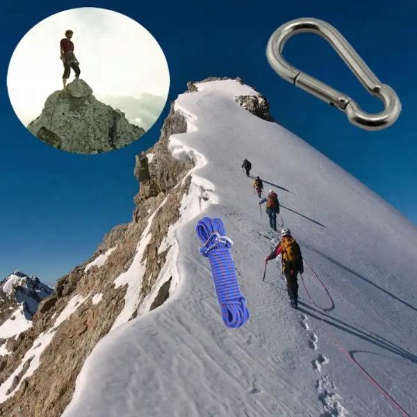 Heavy Industry 8mm Stainless 304/316 Outdoor Chain Safety Spring Clip Carabiner Snap Hook