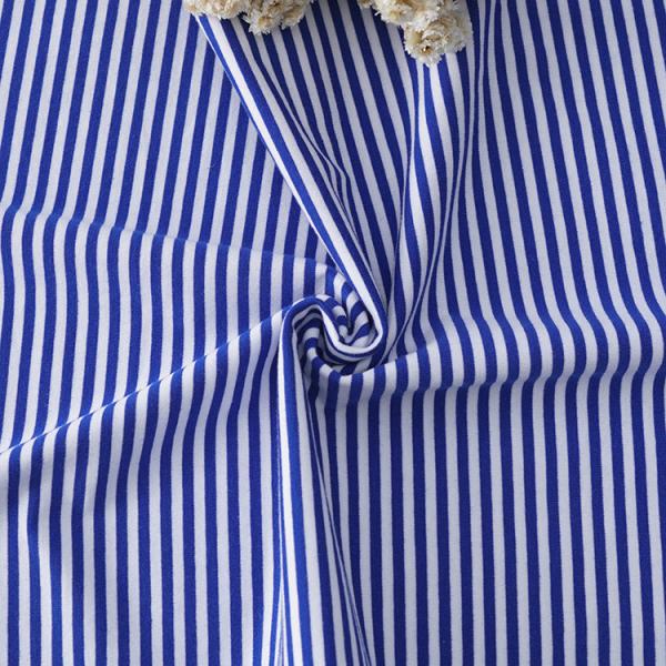 Striped Cotton T Shirt Fabric Yarn Dyed Moisture Absorption Material 170gsm 40S