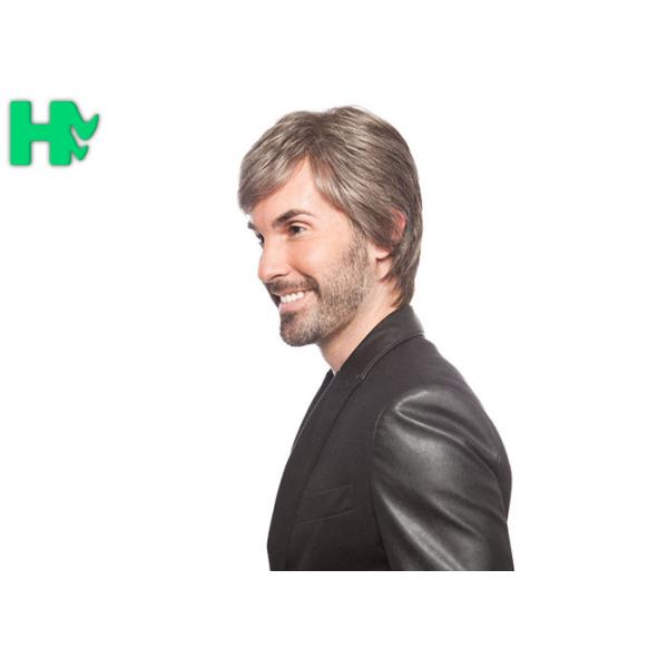 Father’s Day Gift Synthetic Men Short Hair Wigs With Side Bang , Men Hair Wig