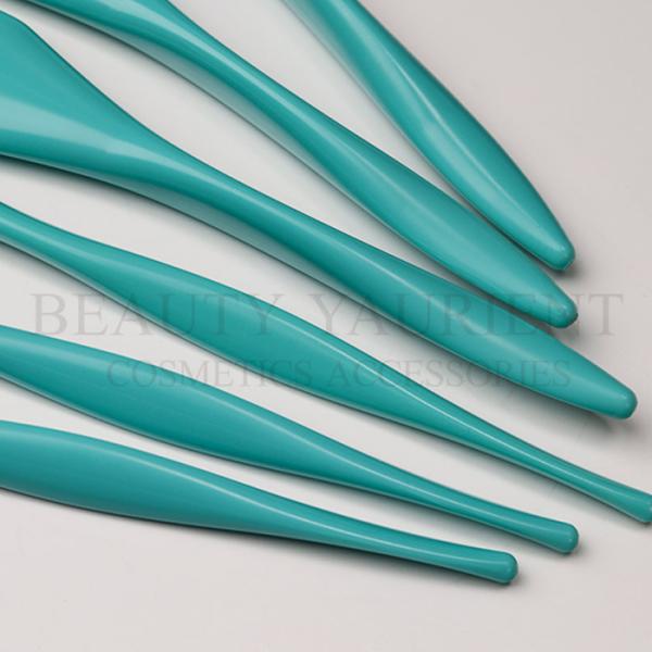 Privated original streamlined deisgn with 6 Pcs Makeup Brush Set of Blue Plastic Handle For Face Makeup brush tools