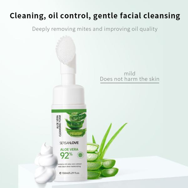 Private Label Vegan Amino Acid Cleansing Mousse Remove Makeup Moisturizing Face Wash Rose Foaming Facial Cleanser