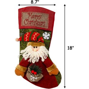 Christmas Stocking Classic Large Stockings Santa, Snowman, Reindeer Xmas