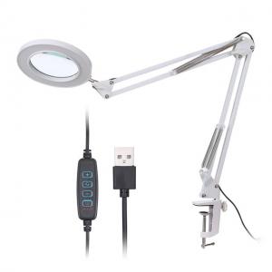 Quality led magnifier lamp led light source c clamp base USB power input magnification and illumination magnifying light for sale