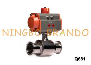Quality Sanitary Stainless Steel Tri Clamp Ball Valve With Pneumatic Actuator for sale