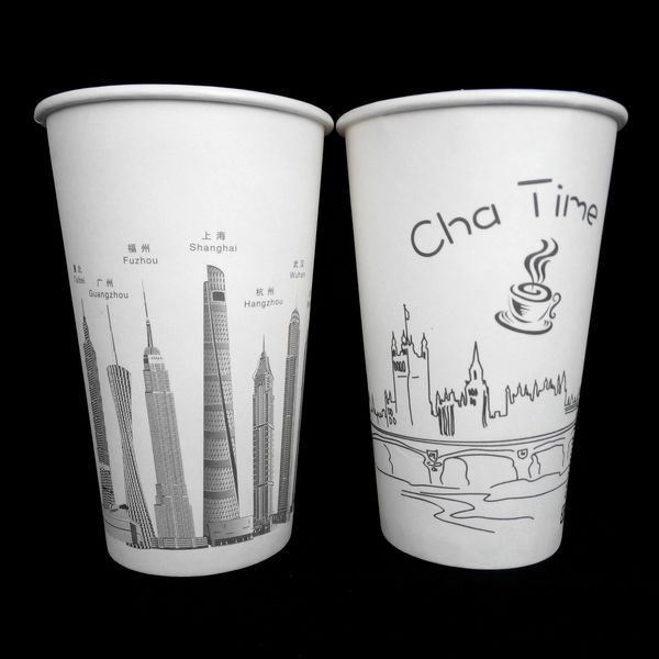 Single Wall Disposable Paper Cup Design Paper Coffee Cup Beverage With Lid