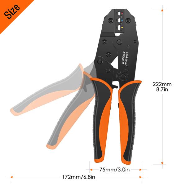 Practical Heat Shrink Terminal Crimper , Multifunctional Ratchet Crimping Pliers
