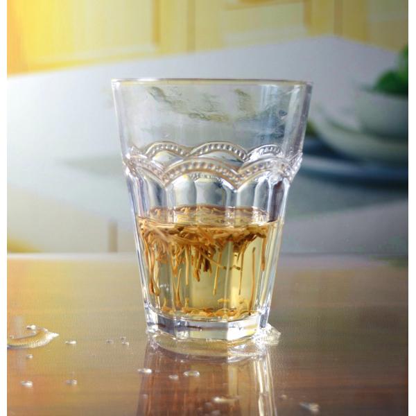 Stemless Embossed Multiple Tangent 10 Oz Glass Tumbler