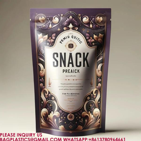 Biodegradable Stand Up Pouch Packaging Food Biscuit Snack Bags Zip seal Lock Mylar Bag