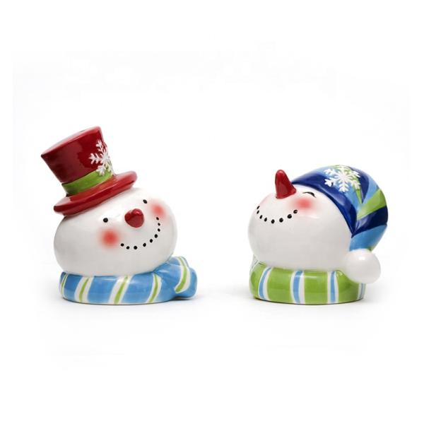 Lovely 3d Ceramic Spice Set Cruet Set Salt And Pepper Shaker Pots For Christmas