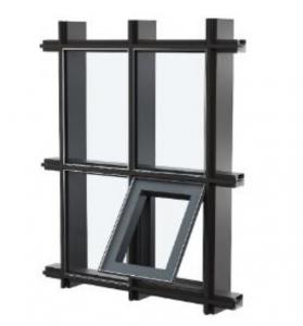 Quality Double Tempered Aluminium Glass Curtain Wall Anodizing Black Frame for sale