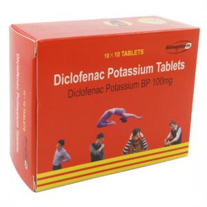 Quality Diclofenac Potassium Tablets 100MG,10*10/BOX, non-steroidal anti-inflammatory drug, GMP Medicine for sale