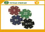 Casino Borad Game 11.5 Gram Customised Poker Chips With Foil Stamping Sticker