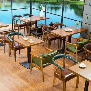 China Custom Dining Furniture Green Wood Chair Cafe Loft Table Hotel Restaurant Banquet on sale