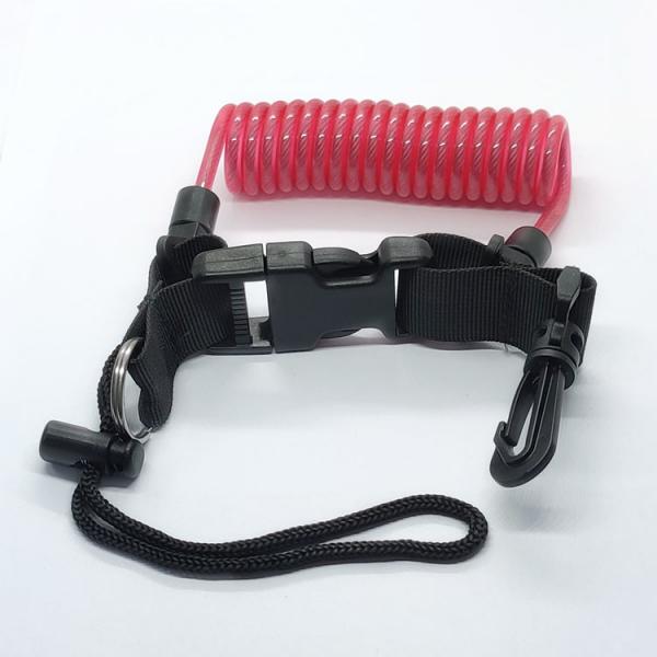 Buy Red Coiled Cable Tool Lanyard Spring Tool Swivel Lanyard Tether Fall Arrest Retractable Tool Lanyard at wholesale prices