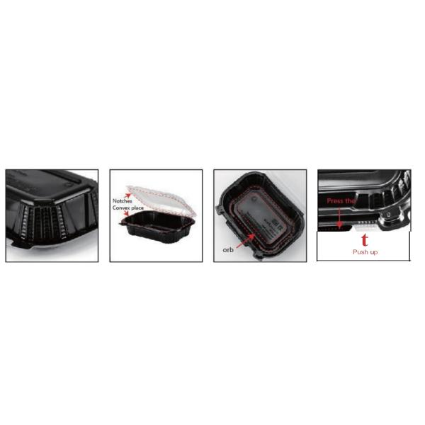 1000ml Disposable PP Box With Double Colors 220x152x62mm