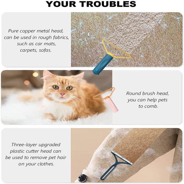 Portable Plastic Metal Uproot Lint Dust Clothes Hair Remover Roller For Couch Carpet