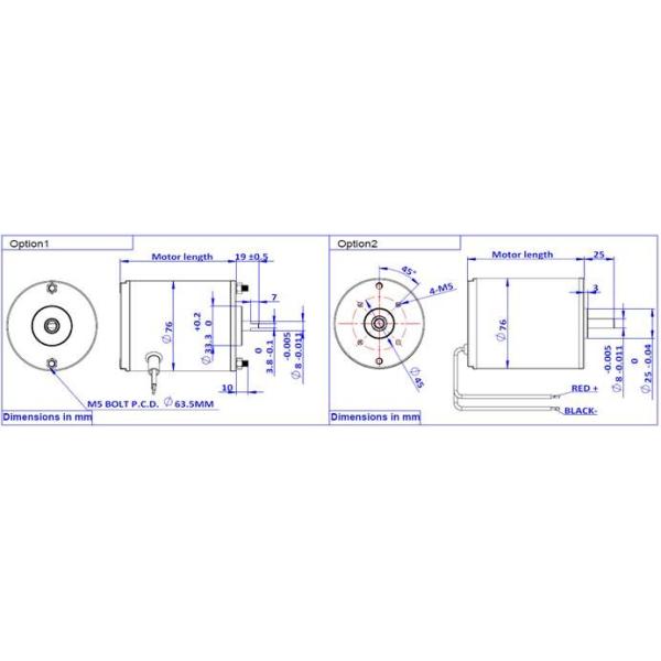 76ZYT High Torque Brushed DC Motor 3300Rpm Standard Size ROHS