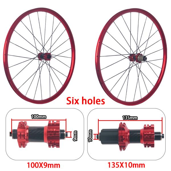 RUJIXU 27.5/29 Inch BMX Mountain Bike Wheelset with 24 Hole Aluminium Alloy Rim Disc Brake Wheelset