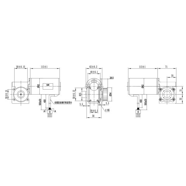 63BLX01A-001WG15 Wheels 220rpm DC Worm Gearbox Motor 1A 36V 114W