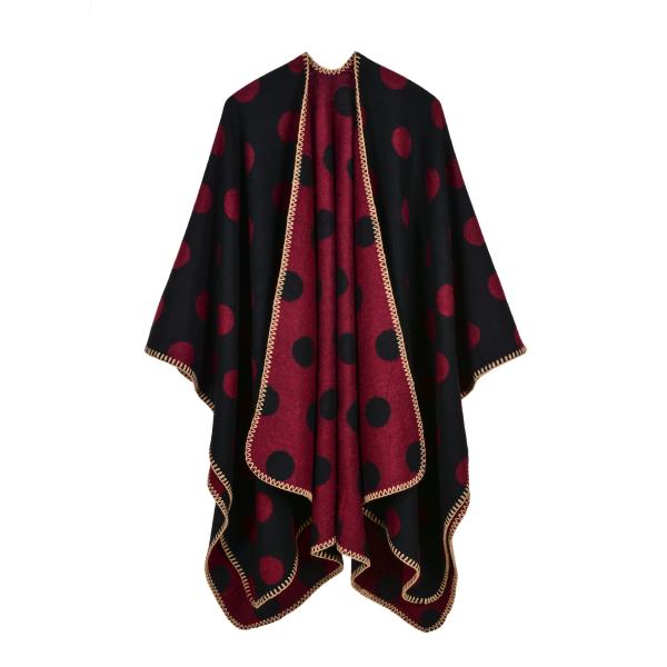 Wholesale 50%polyester and 50% acrylic fashion dot design lady shawl