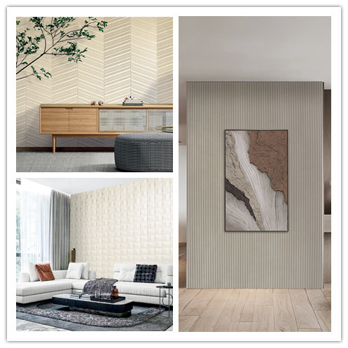 Interior Embossed 3D Art MDF Wall Decorative Panel For Living Room And Office