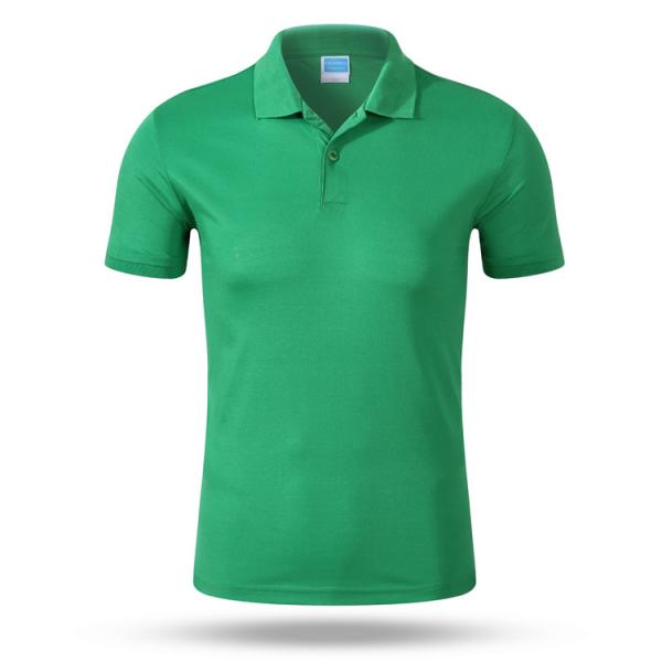 Custom Mercerized Cotton Lapel Embroidered Men's Polo Shirt In Solid Color