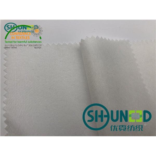 100% Cupro Smooth White Non Woven Fabric / Breathable Non Woven Polyester Fabric