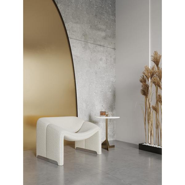 Fabric Leisure Chair Living Room Furniture White cloth Fabric Leisure Chair