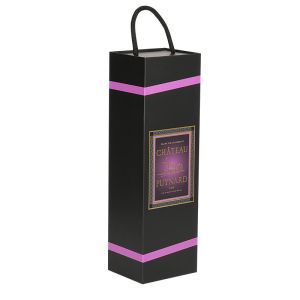 Quality Single Folding Magnetic Wine Gift Box Luxury Cardboard Black Custom for sale