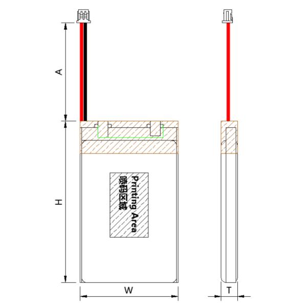 3.7V 300mAh Customized Silver Rechargeable Lithium Battery 602030 for GPS Tracker
