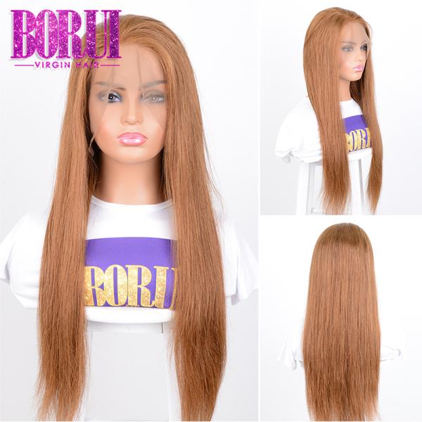 Brazilian Lace Front Wig Pre Plucked #30 Straight Wave human hair 250% Density