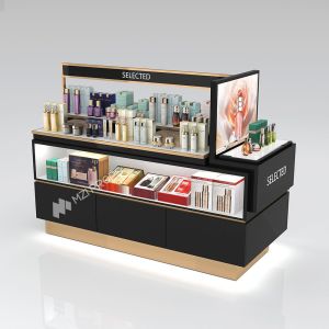 China Branded Skincare Shop Fitting Imported Product Display Stand with Light-box for Beauty Shop Decoration and Retail Store Design on sale