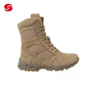 Quality Desert Tan Side Zip Military Combat Shoes Training Ankle Boots for sale