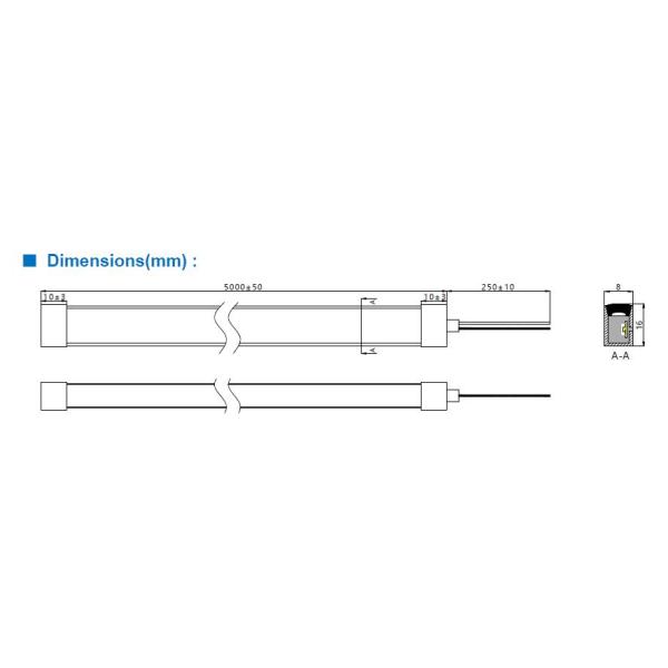 2835 LED Flexible Neon Led Strip Light 5 Meters IP67 24V DC Multipurpose