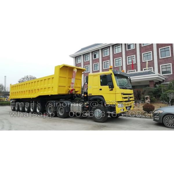 SINOTRUK 6 Axle Dump Trailer , Heavy Duty Tipper Trailer With FUWA Brand Axle