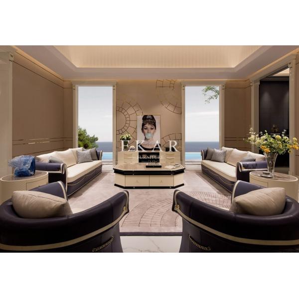 Modern Elegant Velvet Fabric Linen Leather 8 Seater Sofa Set For Living Room