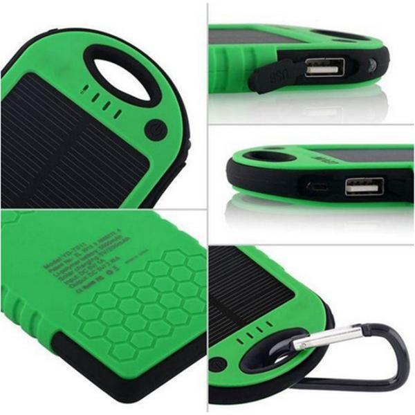 Solar Lipstick Power Bank / Charger External Battery Dual USB Port