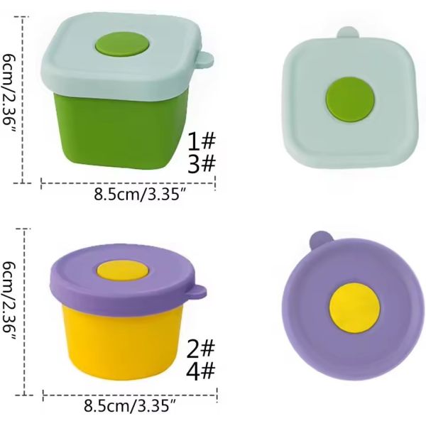 Premium 100% Silicone Baby Food Storage Box with Straw Port – Leak-Proof Freezer Tray & Toddler Snack Container | Food-Grade, Eco-Friendly, Multi