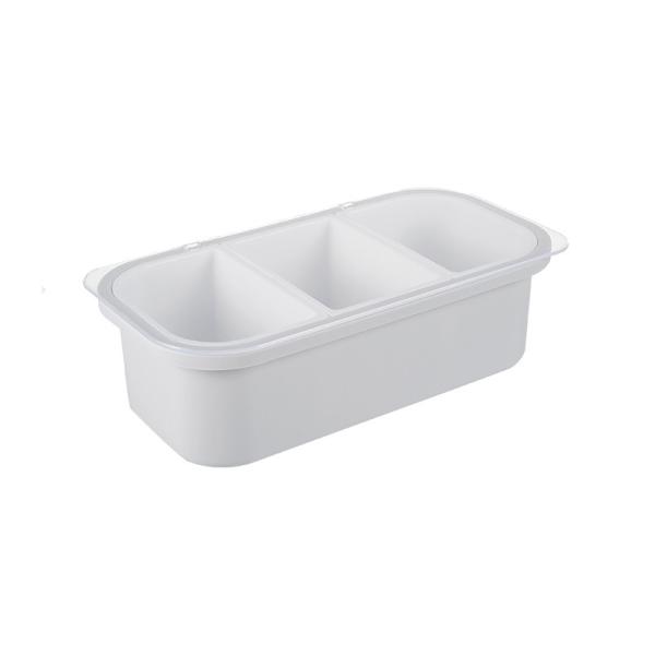 Cooking Condiment Flip Cover Partition Seasoning Plastic Salt Box