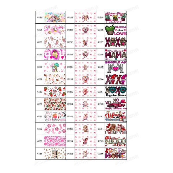 Digital UV Printing Custom UV DTF Cup Wraps For 16oz Can Tumblers