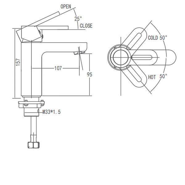 Chrome Basin Faucet Single Lever Washroom Water Mixer Taps Bathroom Sink Faucets ARROW AG4101