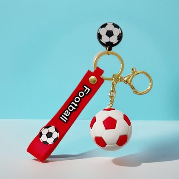 Custom-Made PVC Soft Rubber Keychains Three-Dimensional Baseball Basketball Football Pendants Spherical Keychains Pendants