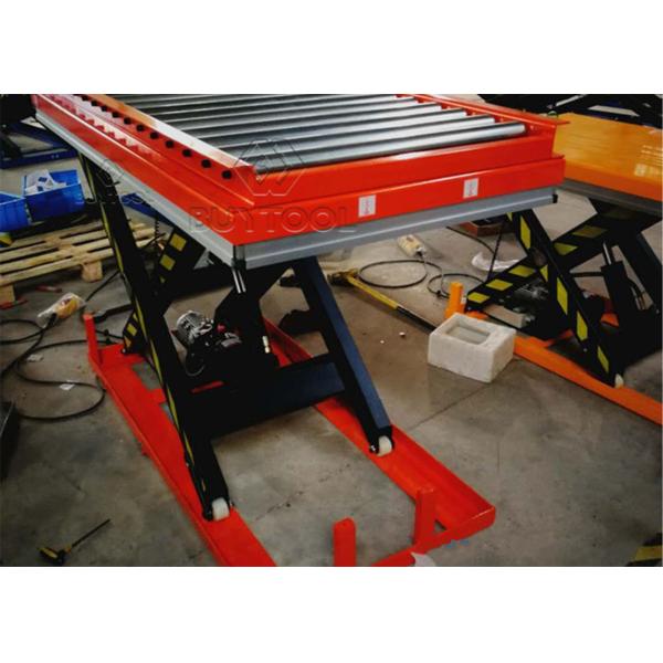 1000 Kg 2200 Lb Roller Lift Table Roller Conveyor Scissor Lift Table Hydraulic Steel