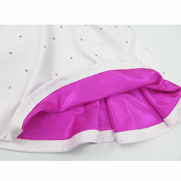 Soft Competition Cheer Uniforms , Womens Pink Cheerleader Costume Quick Dry