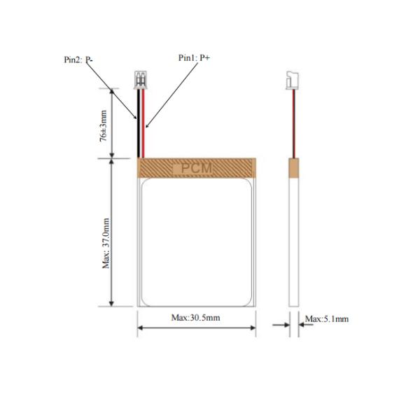 500mAh Lithium Polymer Battery 503035 3.7V LiPo Rechargeable Battery for Portable Electronics
